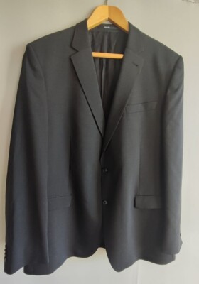 DIGEL PROTECT 3 MEN'S VIRGIN WOOL SUIT BLAZER JACKET BLACK SIZE EU 58 UK 48 R