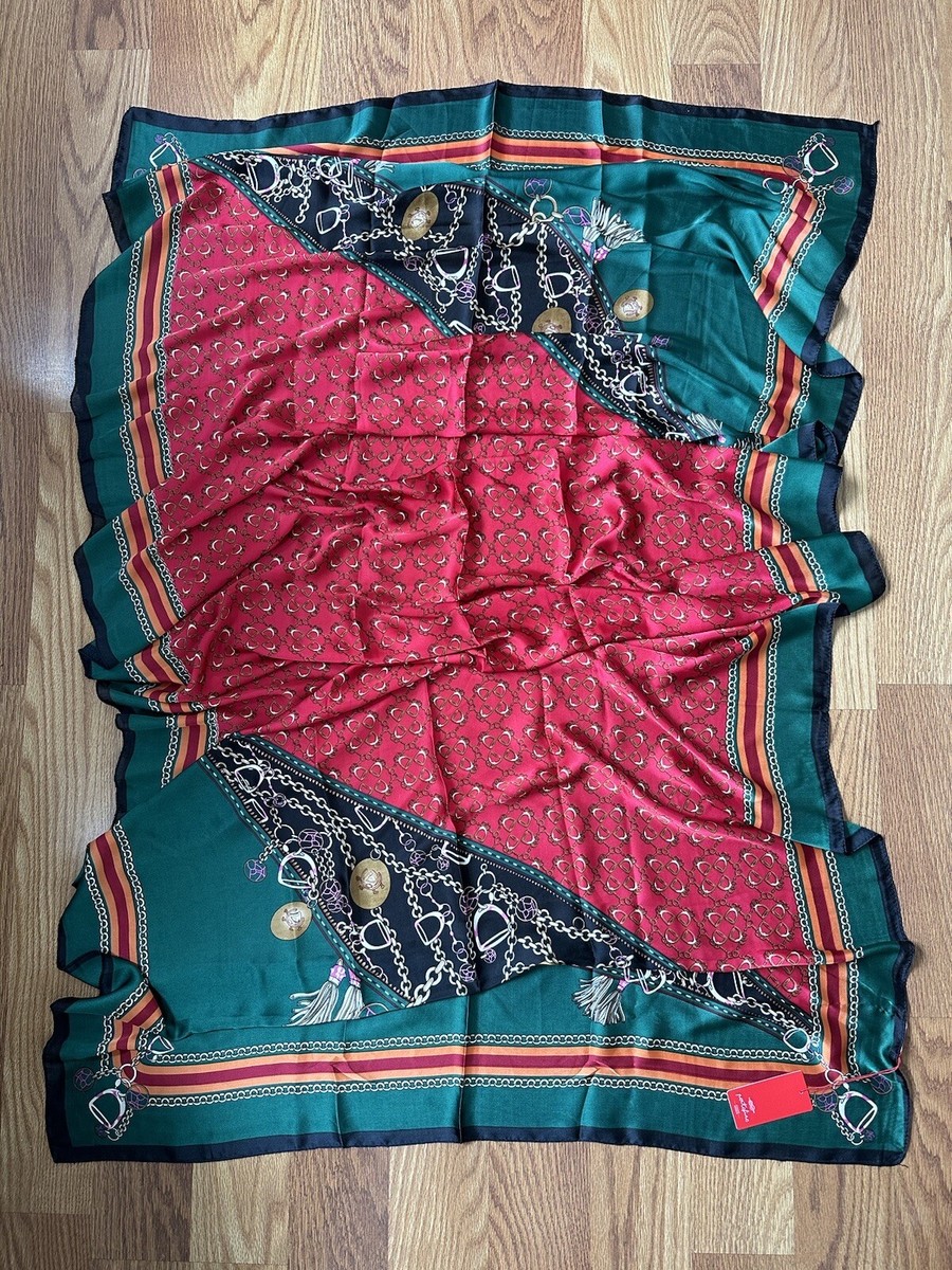 シルク100％スカーフ　 MADE IN ITARY 100%silk scarf Portofino Italian design 35x76 in. Made in Italy | eBay