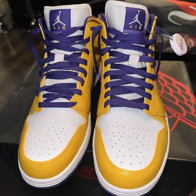 Size 12 - Air Jordan 1 Mid Lakers for sale online | eBay
