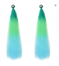 2-Ponytail Extension with Elastic Tie Hair Band 24" Long Straight