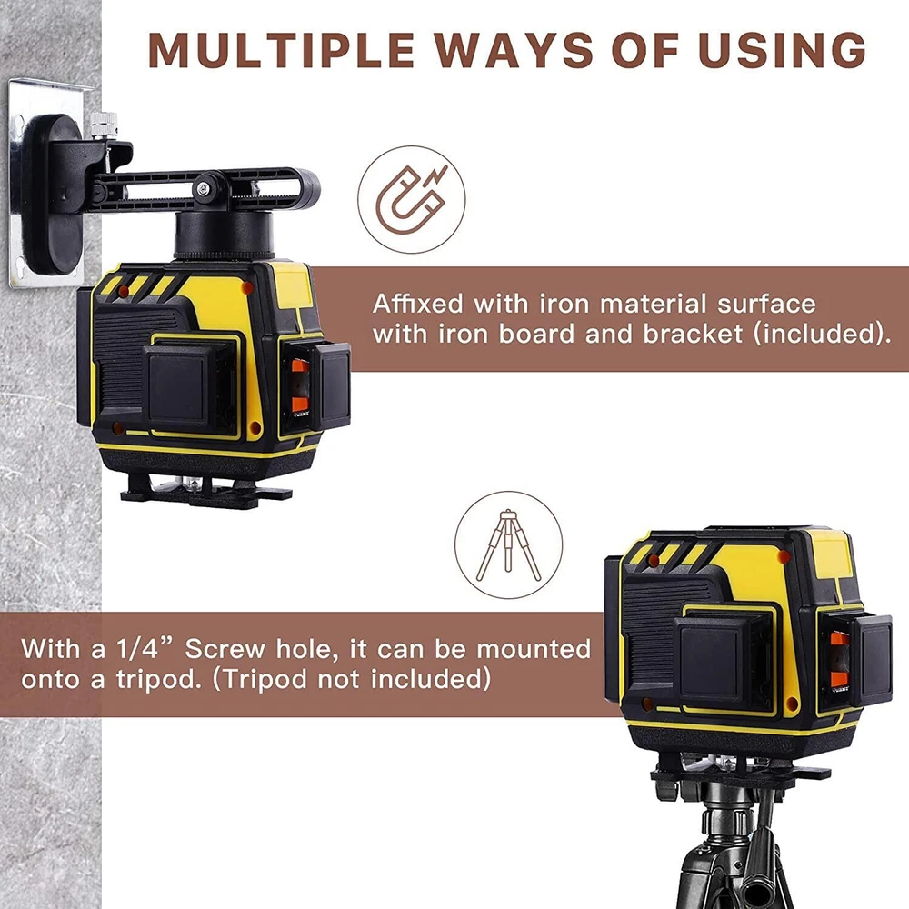 Elikliv 3x360 Tile Laser Level for Precise Tiling and Wall Framing