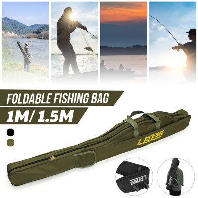 100cm/150cm Fishing Rods Reels Holdall Bag Tackle Pole Carry Case Storage Holder