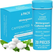 Viter Energy Mints 20 Count Sugar Free Wintergreen Boost With Caffeine B Vita...