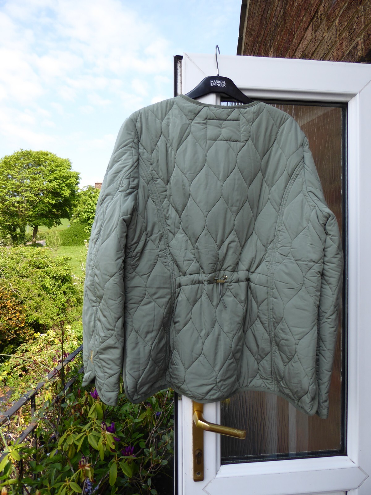 Joules coat padded jacket 18 L Gisella light khaki green floral lining