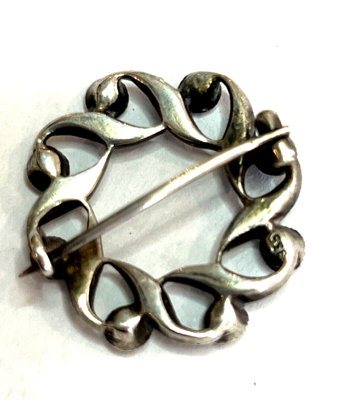 Antique Solid Silver 935 Scandinavian Brooch Pin … - image 4