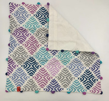 Pottery Barn Teen Wave Crewel Sham Euro White Gray Purple Blue Aqua H432