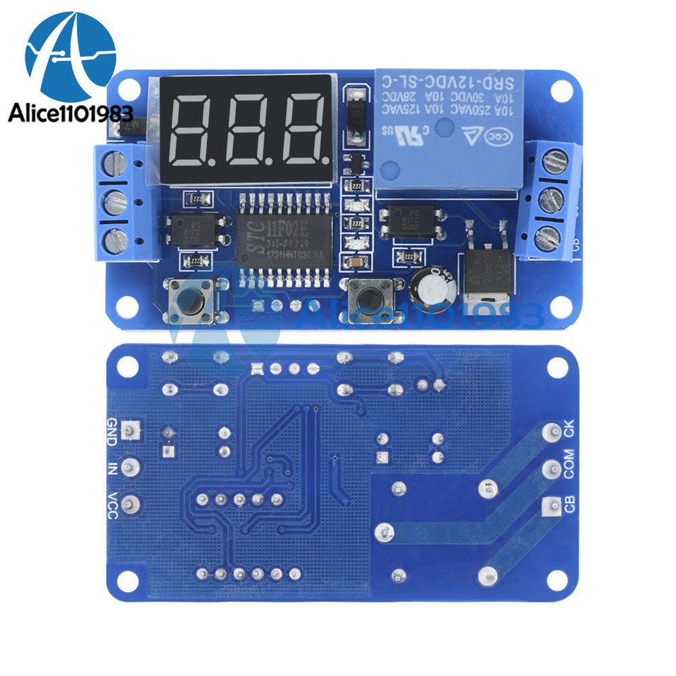 5Pcs Geekcreit? DC 12V LED Display Digital Delay Timer Control Switch Module PLC