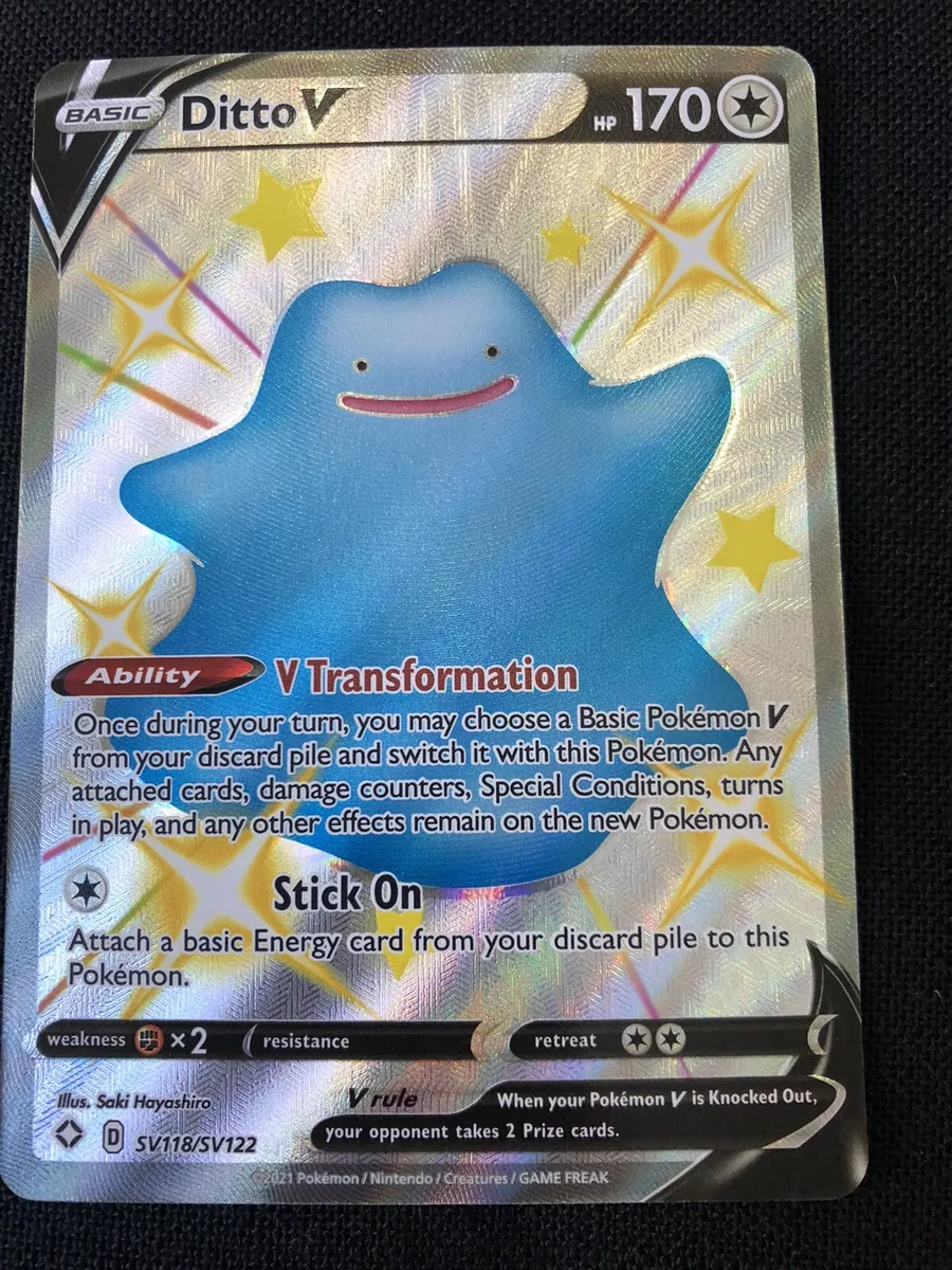 Ditto V SV118/SV122 Shiny Holo Rare Shining Fates Pokemon TCG NM