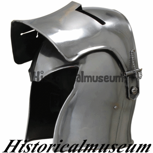 Mittelalter Renaissance abnehmbares Visier Barbute 18G Funktionshelm Rüstung Visior - Bild 2 von 4