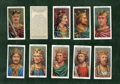 Tobacco cigarette cards set Kings & Queens of England 1935, Victoria,Henry  VIII