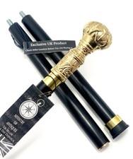 Antique Design Flower Handle Solid Brass Stylish Hard Wood Folding Walking Stick
