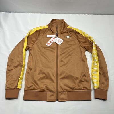 NWT KAPPA Men s Size S Zip Up Jacket Brown Gold 222 Banda Anniston Regular Fit