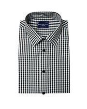 Mens Short Sleeve  Checked Shirt Regular Fit with Classic Stand Up Collar (2281)