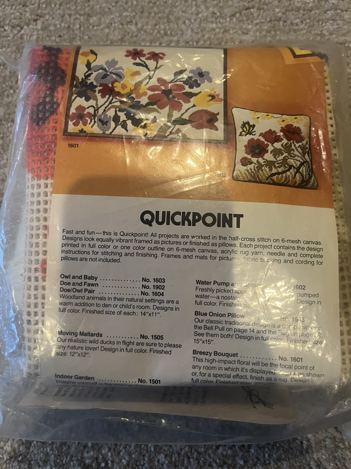 VTG Artcraft Concepts Quickpoint NEEDLEPOINT Unassembled