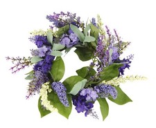 künstlicher Blumenkranz Kerzenkranz Lavendel Ø 15cm Kunstblumenkranz Sommerdeko