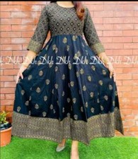 Traditional Beautiful Embroidered Blue Kurti For Women Bollywood Style Wear Gift