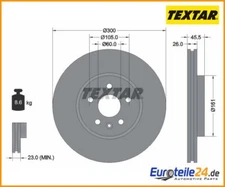 2 pieces brake disc Pro Textar 92243303 for Opel Chevrolet