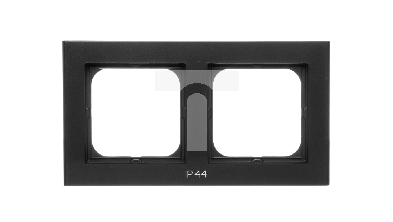 SONATA Double frame for IP44 switches, black metallic RH-2R/33 /T2UK
