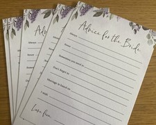 10 Advice for Bride Hen Party Cards Flower Design - Great Fun 