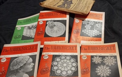 Vintage Lot of 6 The Workbasket Home and Needlecraft 1953 No. 4-7-8-9-10-18 
