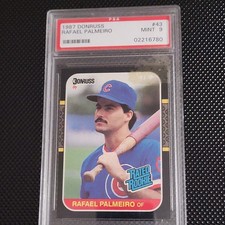 1987 Donruss Rated Rookie Rafael Palmeiro #43 PSA 9 Chicago Cubs Baseball