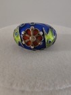 ​Vtg Chinese Export Sterling Silver Cloisonne Enamel Adj Flower Ring Tested 925 — photo 1