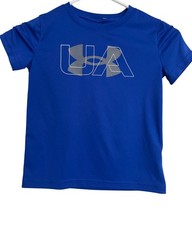 Under Armor Kids Size 5 Youth NWT Logo Short Sleeve 40 Blue Short Sleeve Small