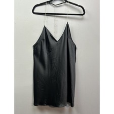 Victoria's Secret Dress Womens Large Black Satin Chain Strap Nightgown Slip NWT