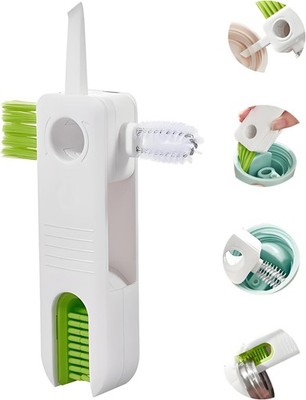 Cup Lid Cleaning Brush, 4-in-1 Multi-Purpose Gap & Seal Ring Scrubber for