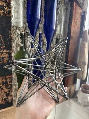 Metal Geometric Star Sculpture 7'' Table Decor Modern Art Steel 3d