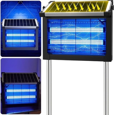 Solar Bug Zapper Outdoor, 4500V Solar Mosquito Zapper Outdoor Waterproof, 1/2 Ac