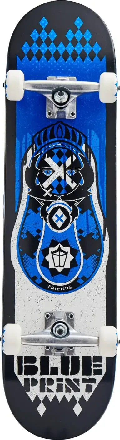 Blueprint Babushka V2 Blue 8.0" Skateboard Complete + Wheels