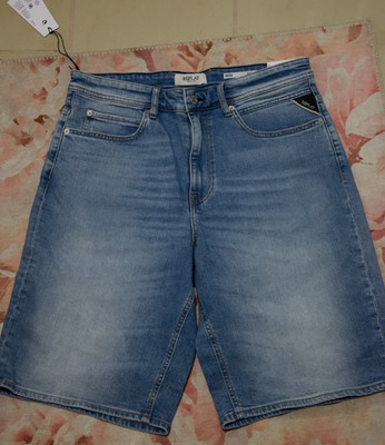 REPLAY KAYN Jeans Shorts | W32 | Stretch, Relaxed Fit| Gerades Bein| Blue Indigo