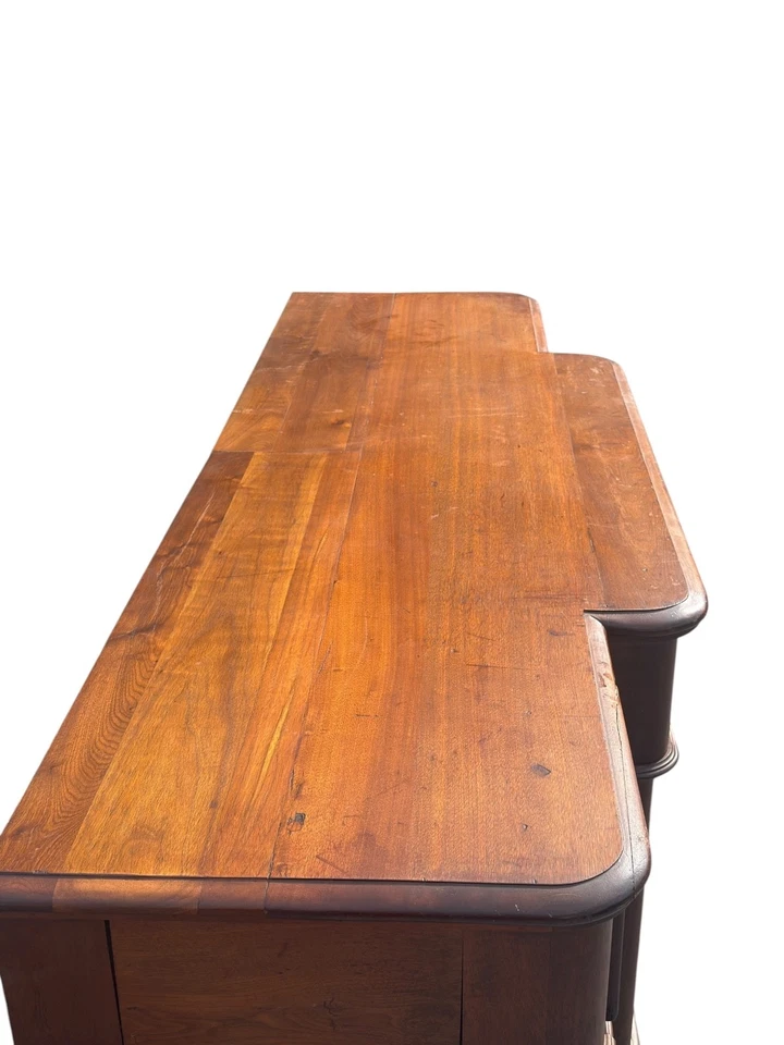 antiguo aparador de servidor victoriano de nogal tallado frente de freno 1860 gabinete de pasillo Foto 4 de 4