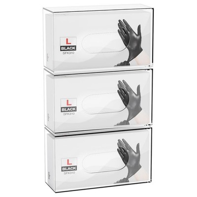 3 Pack Acrylic Glove Holder for Wall Mount With Adhesive,No-Drill Latex Glove...