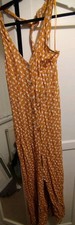 New Look Size 12 Orange Floral Jumpsuit Sleeveless Wide Leg Preloved Summer Wear
