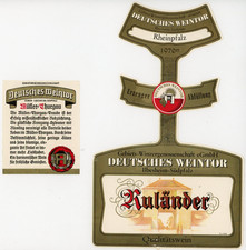 1970 Rheinpfalz Erzeuger Abfullung Muller Rulander German Wine Label set #DC