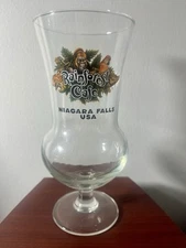 Rainforest Cafe NIAGARA FALLS USA Cocktail Souvenir Hurricane Glass 8" Pre-Owned