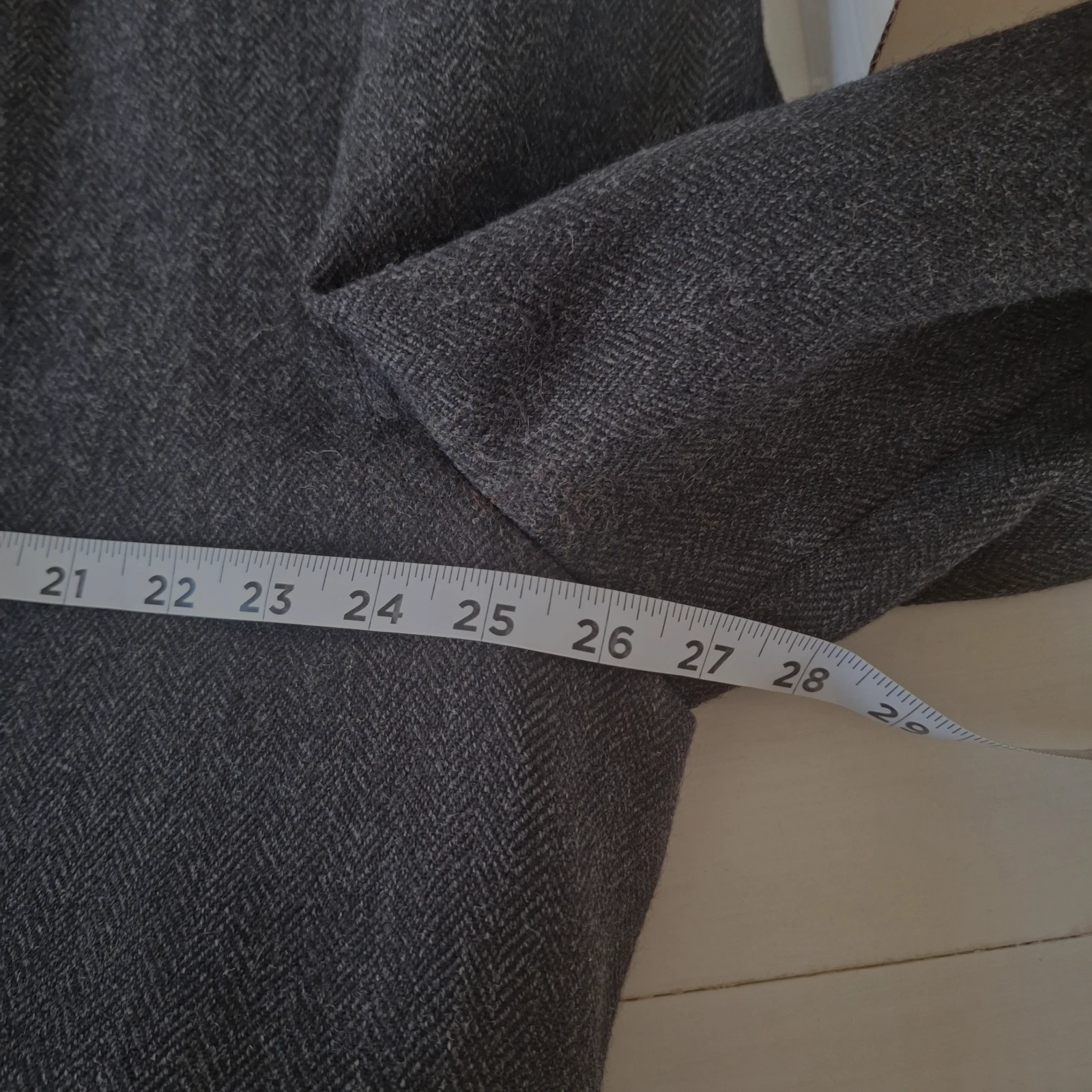 Vintage 1940-50s Michael Stern Men Charcoal Cheviot Wool Overcoat Cascade Est48R image 13