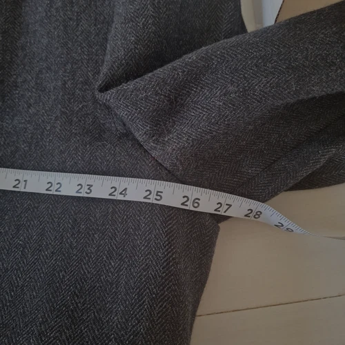 Vintage 1940-50s Michael Stern Men Charcoal Cheviot Wool Overcoat Cascade Est48R image 13