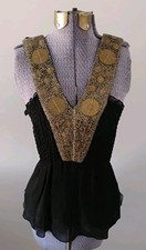 Y2k Vtg Saks Fifth Ave Black Silk Tank Top Lu...