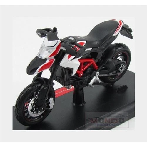 1:18 Maisto Ducati Hypermotard 1100S 2013 White Red MI13016W Modellino - Immagine 2 di 2