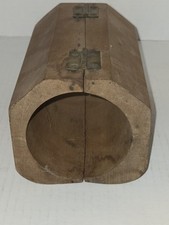 Antiguo molde de mantequilla primitivo molde con bisagras Vinatge