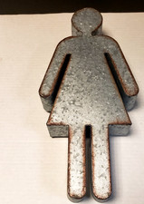 Ladies Restroom Sign Bathroom Boy Girl Women Metal 14  Tall
