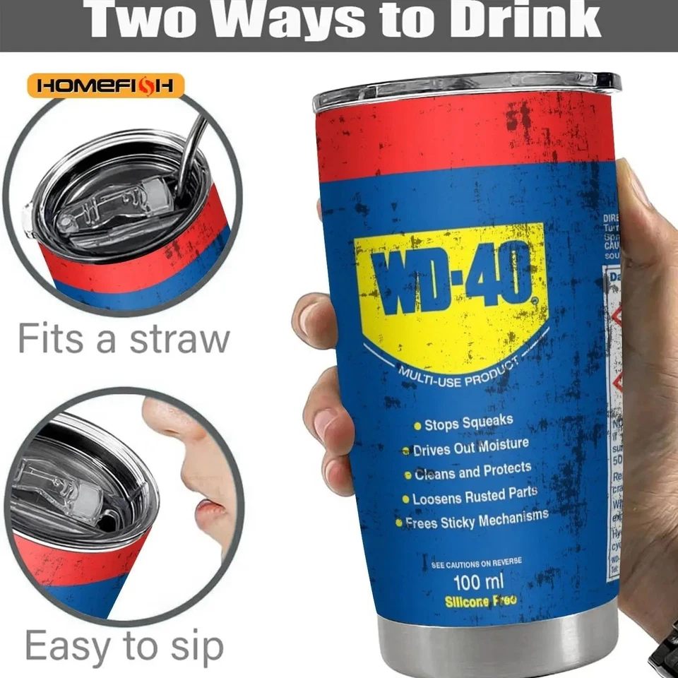 WD40 590ml Thermo Kaffeebecher Kalt & Warm Getränke Trinkflasche Outdoor Reise - Bild 2 von 4