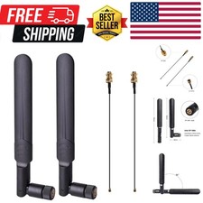 2 x 8dBi WiFi RP-SMA Male Antenna 2.4GHz 5.8GHz Dual Band 2 x 15CM U.FL/IPEX...