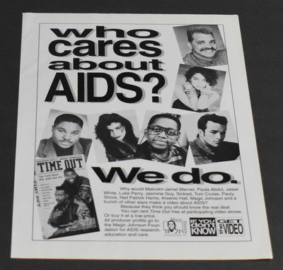1992 Print Ad Who Cares About Aids We Do Arseno Hall Magic Johnson Sinbad Stars