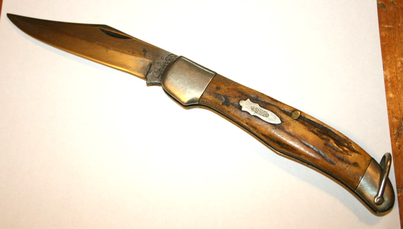 Vtg old Antique CASE TESTED XX BONE HANDLE FOLDING SINGLE BLADE HUNTER KNIFE