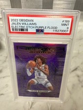 2022-23 Obsidian Jalen Williams RC Electric Etch Purple Flood /49 PSA 9 OKC