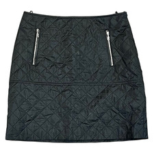 Bogner Maggy Black Diamond Quilted Nylon Mini Skirt 8
